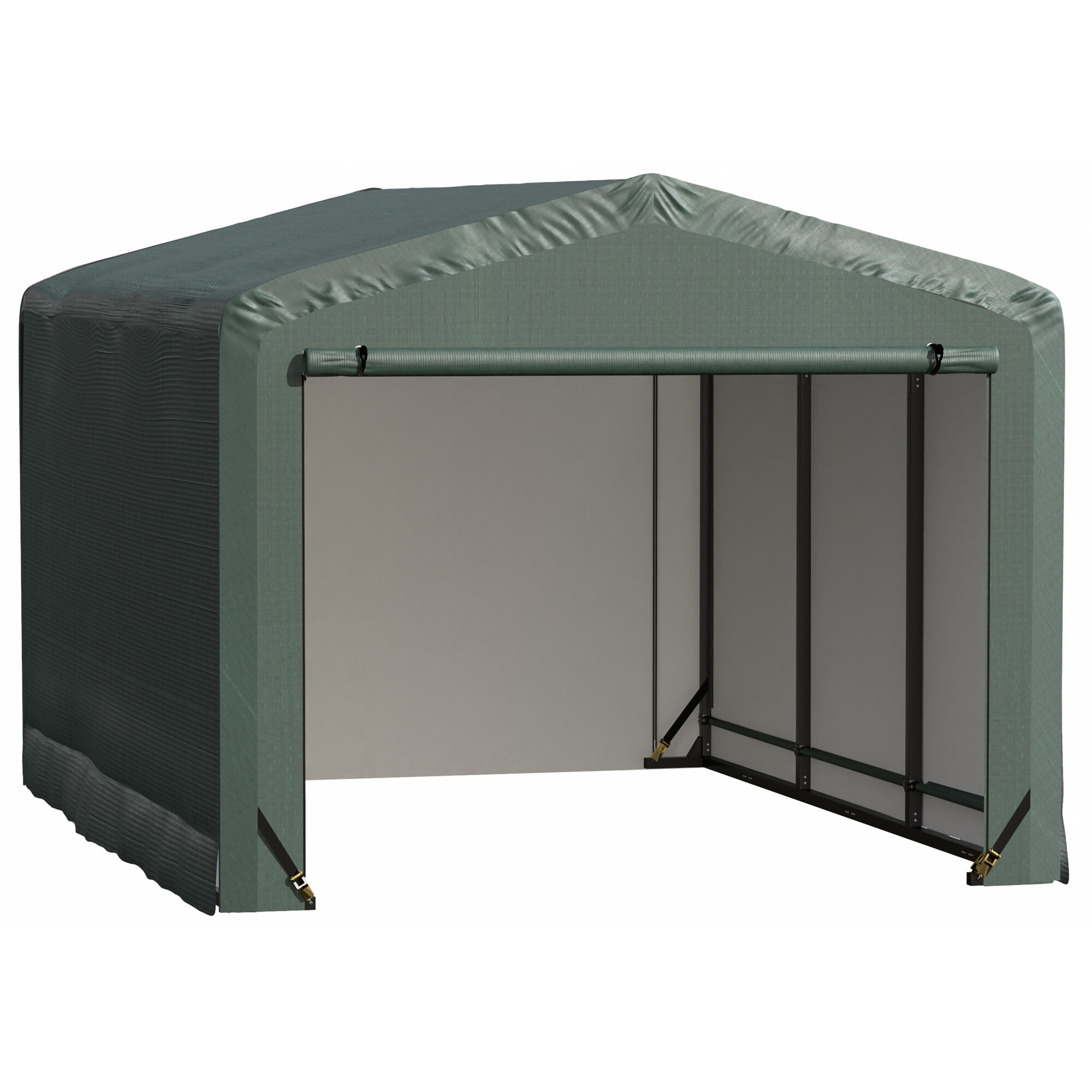 ShelterLogic ShelterTube Wind and Snow Rated Garage - 10ft. x 14ft. x 8ft., Green, Waterproof Fabric, Model# SQAACC0104C01001408